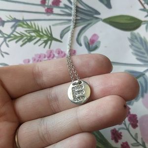 Nwot silver letter E initial dainty charm necklace